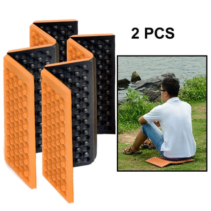 2 PCS Portable Folding Mobile Cellular Massage Cushion Outdoors Damp Proof Picnic Seat Mats EVA Pad(Orange)-garmade.com