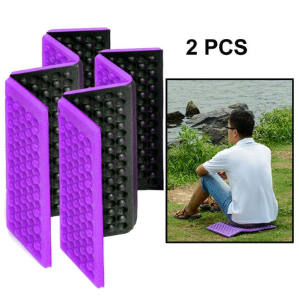 2 PCS Portable Folding Mobile Cellular Massage Cushion Outdoors Damp Proof Picnic Seat Mats EVA Pad(Purple)-garmade.com
