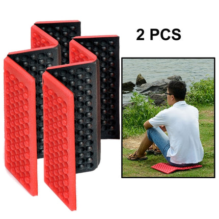 2 PCS Portable Folding Mobile Cellular Massage Cushion Outdoors Damp Proof Picnic Seat Mats EVA Pad(Red)-garmade.com