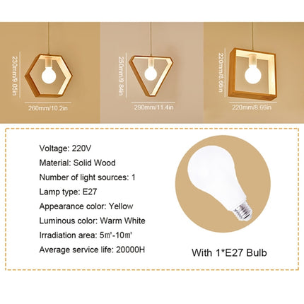 YWXLight Home Decoration Personality Creative Simple Solid Wood Geometric Pendant Lights (Triangle)-garmade.com