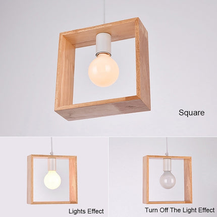YWXLight Home Decoration Personality Creative Simple Solid Wood Geometric Pendant Lights (Square)-garmade.com