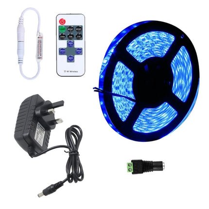 YWXLLight Dimmable Light Strip Kit, SMD 2835 5m LED Ribbon, Waterproof for Indoor , 11key Remote Control LED Strip Lamp 300LEDs UK Plug (Blue)-garmade.com