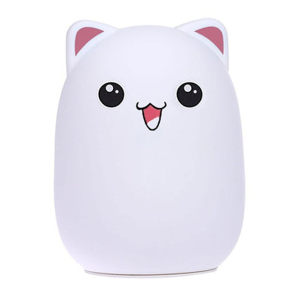 YWXLight Color Change Cat Shape USB Rechargeable LED Silicone Soft Nightlight (Pink)-garmade.com