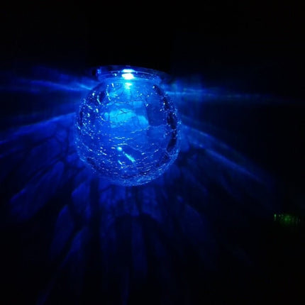 YWXLight RGB Color Outdoor Hanging Decoration Shiny Crystal Gaze Ball Lamp with Solar Panel-garmade.com