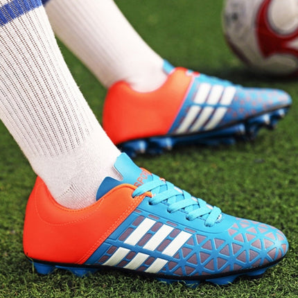Comfortable and Lightweight PU Soccer Shoes for Children & Adult (Color:Blue Size:37)-garmade.com