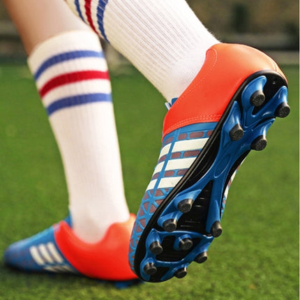 Comfortable and Lightweight PU Soccer Shoes for Children & Adult (Color:Blue Size:37)-garmade.com