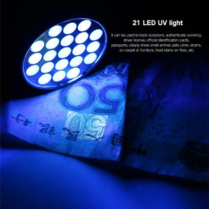 YWXLight UV 21 LEDs 395NM Ultra Violet Torch LED Flashlight Light Lamp Detector for Dog Urine Pet Stains-garmade.com
