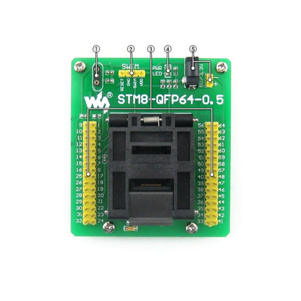 Waveshare STM8-QFP64-0.5, Programmer Adapter-garmade.com