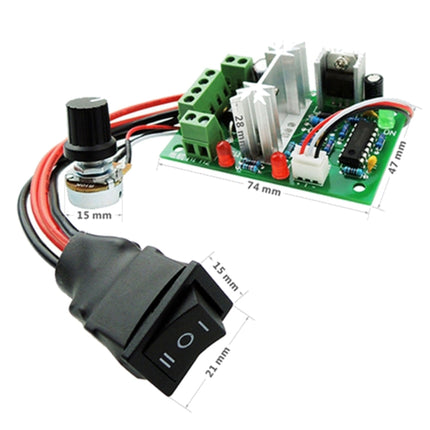 LDTR-WG0266 DC 6-30V 200W 16KHz PWM Motor Speed Controller Regulator Reversible Control Forward/Reverse Switch (Green)-garmade.com