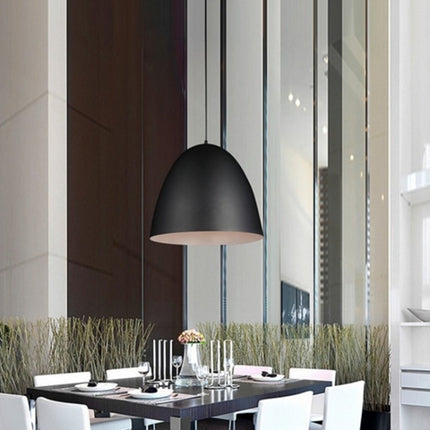 Modern Minimalist Cafe Simple Living Room Bedroom Restaurant Bar Engineering Commercial Lamps, Diameter: 25cm (Black)-garmade.com