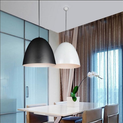 Modern Minimalist Cafe Simple Living Room Bedroom Restaurant Bar Engineering Commercial Lamps, Diameter: 25cm (Black)-garmade.com