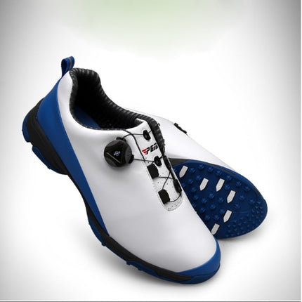 PGM Golf Waterproof Rotary Buckle Shoe Sneakers for Men (Color:Blue Size:41)-garmade.com