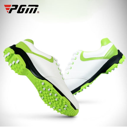 PGM Golf Waterproof Anti-slip Microfiber Leather Nail Shoes Sneakers for Men (Color:Green Size:41)-garmade.com