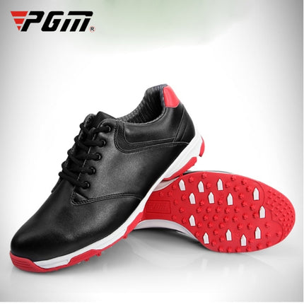 PGM Golf Waterproof Anti-slip Microfiber Leather Nail Shoes Sneakers for Men (Color:Red Size:41)-garmade.com