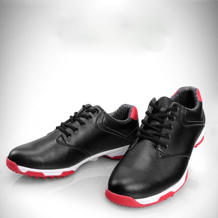 PGM Golf Waterproof Anti-slip Microfiber Leather Nail Shoes Sneakers for Men (Color:Red Size:41)-garmade.com