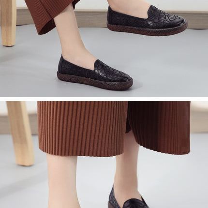 Embroidered Breathable Wearable Wild Casual Shoes for Women (Color:Black Size:35)-garmade.com