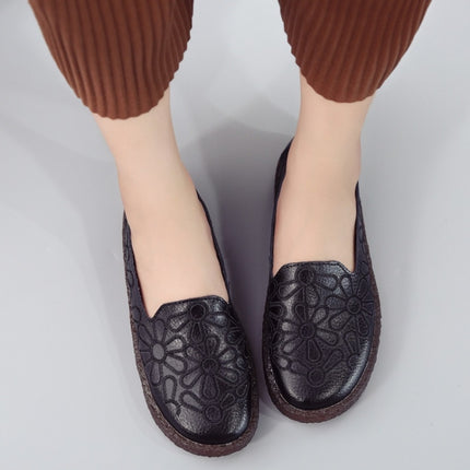 Embroidered Breathable Wearable Wild Casual Shoes for Women (Color:Black Size:38)-garmade.com