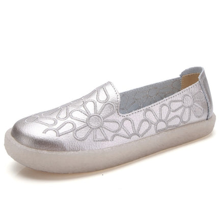 Embroidered Breathable Wearable Wild Casual Shoes for Women (Color:Gold Size:35)-garmade.com