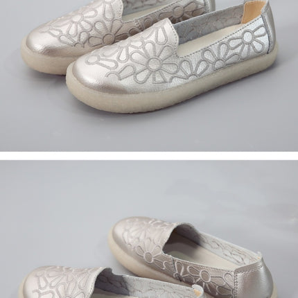 Embroidered Breathable Wearable Wild Casual Shoes for Women (Color:Gold Size:38)-garmade.com