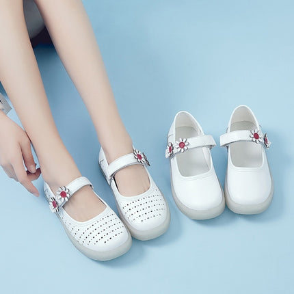 Simple Non-slip Wear-resistant Flower Student Shoes Women Sandals (Color:White Size:34)-garmade.com