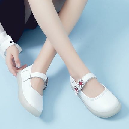 Simple Non-slip Wear-resistant Flower Student Shoes Women Sandals (Color:White Size:34)-garmade.com