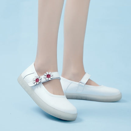 Simple Non-slip Wear-resistant Flower Student Shoes Women Sandals (Color:White Size:34)-garmade.com