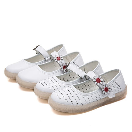 Simple Non-slip Wear-resistant Flower Student Shoes Women Sandals (Color:White Size:34)-garmade.com