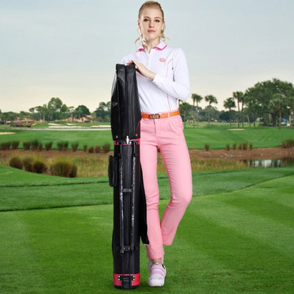 PGM Golf Large Capacity Nylon + PU Bag with Holder for Men and Women (Black Pink)-garmade.com