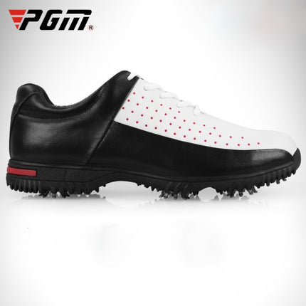 PGM Golf Breathable Non-slip Waterproof Microfiber Leather Sneakers for Men (Color:Black Size:39)-garmade.com