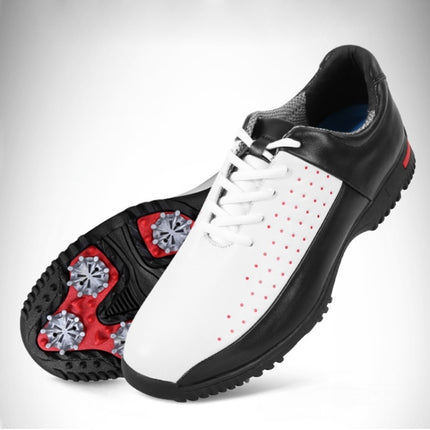 PGM Golf Breathable Non-slip Waterproof Microfiber Leather Sneakers for Men (Color:Black Size:39)-garmade.com