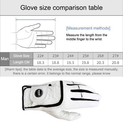 PGM Golf Sheepskin Breathable Non-slip Single Gloves for Men (Color:Left Hand Size:23)-garmade.com