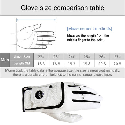 PGM Golf Sheepskin Breathable Non-slip Single Gloves for Men (Color:Left Hand Size:25)-garmade.com