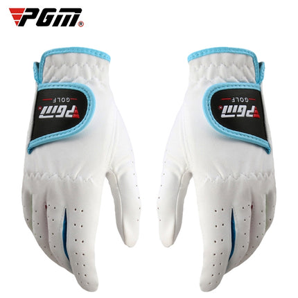 PGM One Pair Golf Microfiber Cloth Soft Comfortable Gloves for Children (Color:White Size:14)-garmade.com