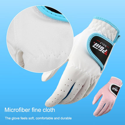PGM One Pair Golf Microfiber Cloth Soft Comfortable Gloves for Children (Color:White Size:14)-garmade.com