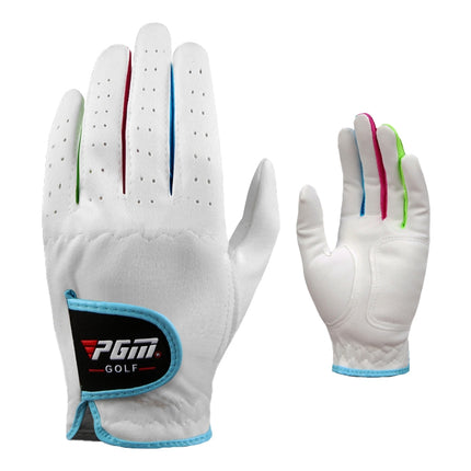 PGM One Pair Golf Microfiber Cloth Soft Comfortable Gloves for Children (Color:White Size:16)-garmade.com