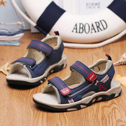 Breathable Lightweight and Soft Wear Resistant Sandals for Children (Color:Dark Blue Size:25)-garmade.com