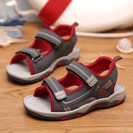 Breathable Lightweight and Soft Wear Resistant Sandals for Children (Color:Red Size:26)-garmade.com
