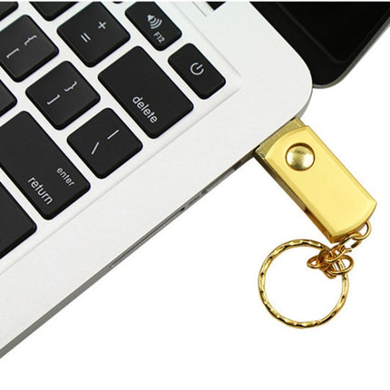 MicroDrive 4GB USB 2.0 Creative Personality Metal U Disk with Hook (Gold)-garmade.com