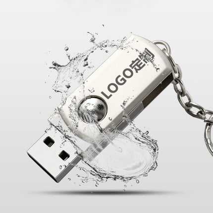 MicroDrive 64GB USB 2.0 Creative Personality Metal U Disk with Keychain (Gold)-garmade.com