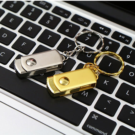 MicroDrive 32GB USB 2.0 Creative Personality Metal U Disk with Keychain (Gold)-garmade.com