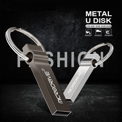 MicroDrive 4GB USB 2.0 Metal Keychain U Disk (Black)-garmade.com