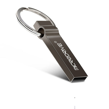 MicroDrive 8GB USB 2.0 Metal Keychain U Disk (Black)-garmade.com