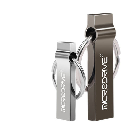 MicroDrive 8GB USB 2.0 Metal Keychain U Disk (Black)-garmade.com