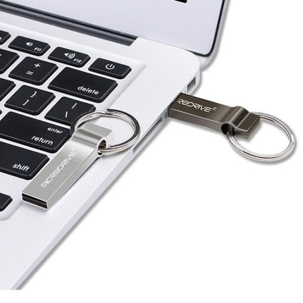 MicroDrive 64GB USB 2.0 Metal Keychain U Disk (Grey)-garmade.com