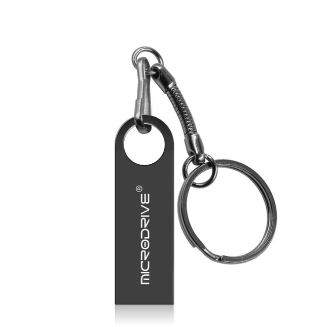 MicroDrive 8GB USB 2.0 Metal Waterproof High Speed U Disk(Black)-garmade.com