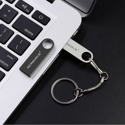 MicroDrive 8GB USB 2.0 Metal Waterproof High Speed U Disk(Grey)-garmade.com