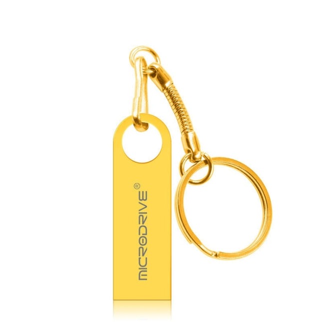 MicroDrive 8GB USB 2.0 Metal Waterproof High Speed U Disk(Gold)-garmade.com