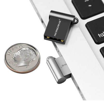 MicroDrive 8GB USB 2.0 Metal Mini USB Flash Drives U Disk (Black)-garmade.com