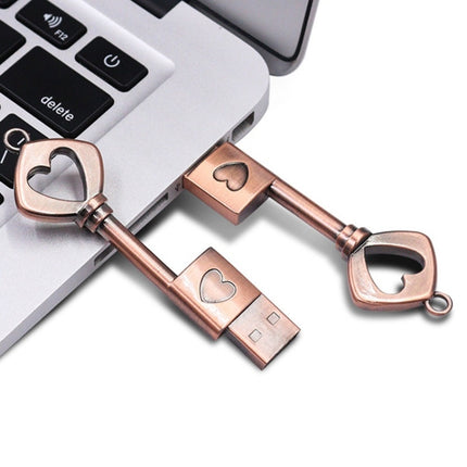 MicroDrive 64GB USB 2.0 Copper Love Key U Disk-garmade.com