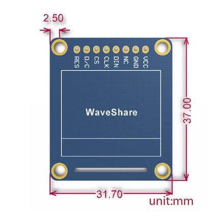 Waveshare 0.95 inch RGB OLED (B), SPI interface, Straight Vertical Pinheader-garmade.com